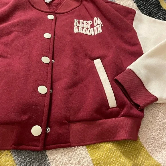 Hippie Rose “Keep on Groovin” Bomber Jacket - Picture 2 of 5